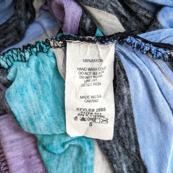 🇺🇸 Ginger G Striped Rayon Batwing Top Made In USA - Picture 6 of 6